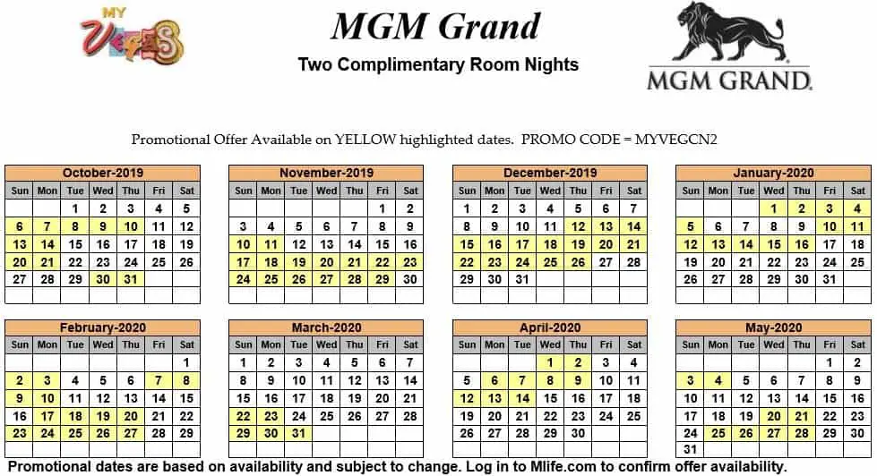 Mgm Grand Myvegas Calendars Myvegasadvisor